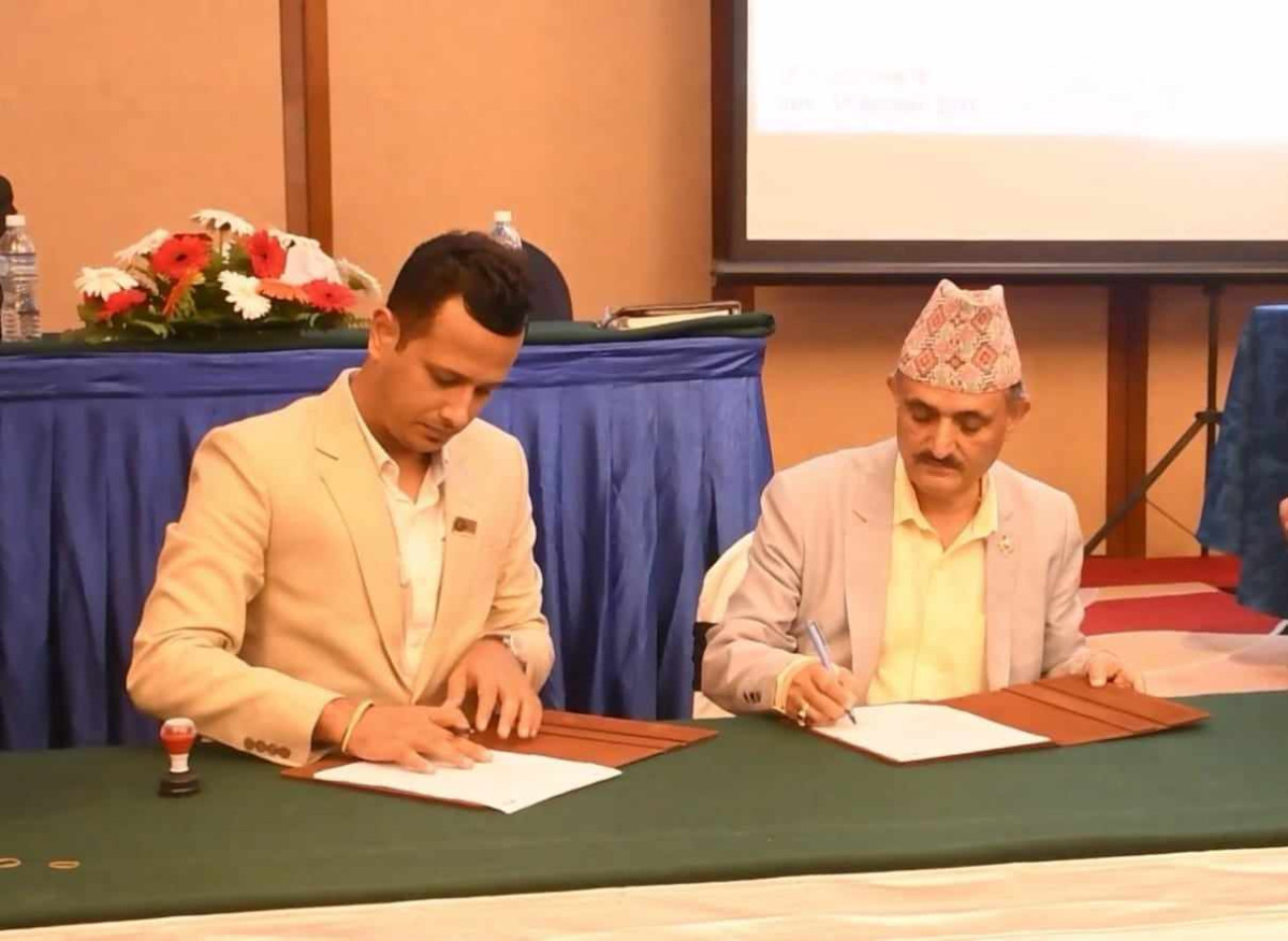 Signing for partnership between Nepal Airlines and private sector organizations